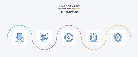 paquete de iconos ui essentials blue 5 que incluye interfaz. creativo. retirar. estrella. favorito vector