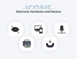 Devices Line Filled Icon Pack 5 Icon Design. instrument. accordion. phone. numbers. call vector