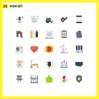 Pack of 25 creative Flat Colors of gadget computers life tool measuring Editable Vector Design Elements