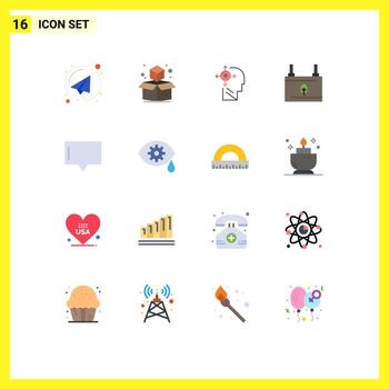 paquete de interfaz de usuario de 16 colores planos básicos de burbujas de conversación usted mismo ecología energética paquete editable de elementos de diseño de vectores creativos