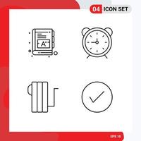 4 Line concept for Websites Mobile and Apps baby appliances ebook time heat Editable Vector Design Elements