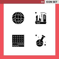 Solid Glyph Pack of 4 Universal Symbols of world dessert city dome thanksgiving Editable Vector Design Elements