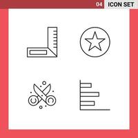 Set of 4 Modern UI Icons Symbols Signs for carpenter scissor favorite clippers finance Editable Vector Design Elements