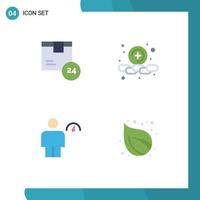 4 Thematic Vector Flat Icons and Editable Symbols of hr body shipping plus indicator Editable Vector Design Elements