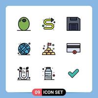 9 Creative Icons Modern Signs and Symbols of gold online computers education gadget Editable Vector Design Elements