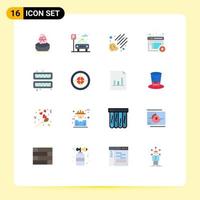 16 Universal Flat Colors Set for Web and Mobile Applications cube online parking documents article Editable Pack of Creative Vector Design Elements