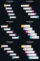 Vector 6 Infographics Pack Presentation slide template 5 Steps cycle diagrams and timelines