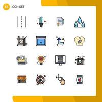 paquete de iconos de vector de stock de 16 signos y símbolos de línea para el clima de luz húmeda de cultivo trato de elementos de diseño de vector creativo editable