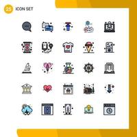 Universal Icon Symbols Group of 25 Modern Filled line Flat Colors of launching online arrows multiplayer gaming Editable Vector Design Elements