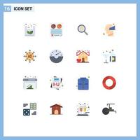 Universal Icon Symbols Group of 16 Modern Flat Colors of advertising mind report human griddle Editable Pack of Creative Vector Design Elements