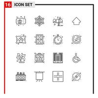 16 Thematic Vector Outlines and Editable Symbols of towel upload internet up post Editable Vector Design Elements