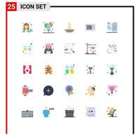 Modern Set of 25 Flat Colors Pictograph of sound equalizer holiday control easter Editable Vector Design Elements