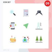 Set of 9 Modern UI Icons Symbols Signs for pin mobile moustache lock men Editable Vector Design Elements