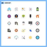 25 iconos creativos signos y símbolos modernos de elementos de diseño vectorial editables de objeto de batería satelital de carga de vacaciones vector