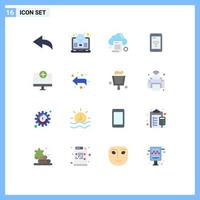 Modern Set of 16 Flat Colors and symbols such as computers wifi share service mobile Editable Pack of Creative Vector Design Elements