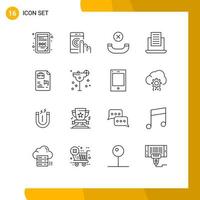 16 Outline concept for Websites Mobile and Apps bag document call file mail Editable Vector Design Elements