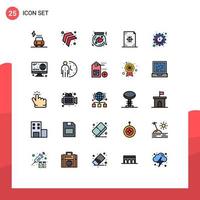 Set of 25 Modern UI Icons Symbols Signs for printing development flask design box Editable Vector Design Elements