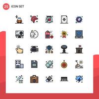 conjunto de 25 iconos de interfaz de usuario modernos signos de símbolos para imprimir elementos de diseño de vector editables de caja de diseño de matraz de desarrollo