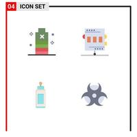 4 Creative Icons Modern Signs and Symbols of battery recreation low athletics bottle Editable Vector Design Elements