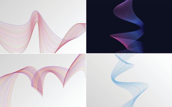 paquete de fondo de presentación abstracta de curva de onda moderna vector