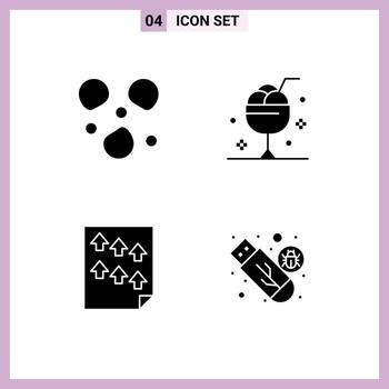 Pictogram Set of Simple Solid Glyphs of hail high cream ice paper Editable Vector Design Elements