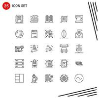 Mobile Interface Line Set of 25 Pictograms of machine electric office coffee electricity Editable Vector Design Elements