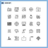 25 Thematic Vector Lines and Editable Symbols of download computing install internet drop Editable Vector Design Elements