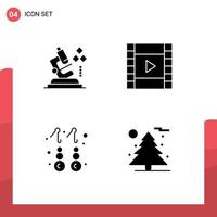 Mobile Interface Solid Glyph Set of Pictograms of microscope gold medical play nature Editable Vector Design Elements