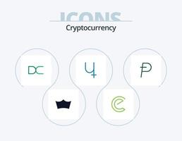 paquete de iconos planos de criptomonedas 5 diseño de iconos. moneda. moneda criptográfica. decente. cripto. sibcoin vector