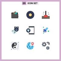 Modern Set of 9 Flat Colors Pictograph of development coding mop app role Editable Vector Design Elements