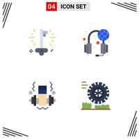 Modern Set of 4 Flat Icons and symbols such as business gym success support friction Editable Vector Design Elements