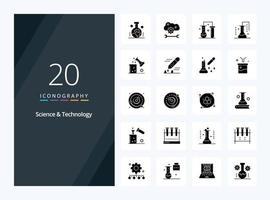 20 Science And Technology Solid Glyph icon for presentation vector