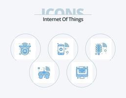 Internet Of Things Blue Icon Pack 5 Icon Design. signal. wifi. cctv. smart phone. mobile vector