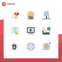 9 Creative Icons Modern Signs and Symbols of screen map sweet delete light Editable Vector Design Elements