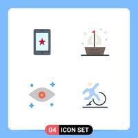 Modern Set of 4 Flat Icons Pictograph of mobile eye ireland sail watching Editable Vector Design Elements