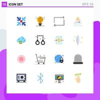 Universal Icon Symbols Group of 16 Modern Flat Colors of storage cloud arrow country ship Editable Pack of Creative Vector Design Elements