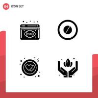 User Interface Pack of Basic Solid Glyphs of analytics monitoring hand medical circle sauna Editable Vector Design Elements