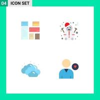 4 iconos creativos signos y símbolos modernos de marketing meteorológico nativo elementos de diseño vectorial editables de corazón de muñeco de nieve vector