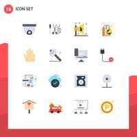 16 Universal Flat Colors Set for Web and Mobile Applications saw four advertising fingers marketing Editable Pack of Creative Vector Design Elements