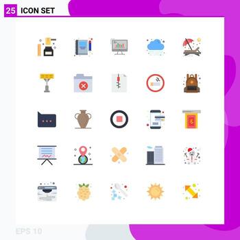 Set of 25 Modern UI Icons Symbols Signs for green trends write marketing computer Editable Vector Design Elements