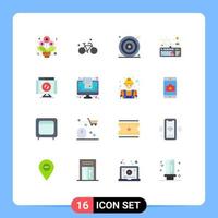 Universal Icon Symbols Group of 16 Modern Flat Colors of denied cross day connection keyboard Editable Pack of Creative Vector Design Elements