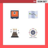 4 User Interface Flat Icon Pack of modern Signs and Symbols of safe cake lock security event Editable Vector Design Elements