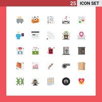 25 Universal Flat Colors Set for Web and Mobile Applications avatar file legal analytics food Editable Vector Design Elements