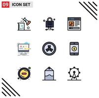 9 Creative Icons Modern Signs and Symbols of digital computer technology art music Editable Vector Design Elements