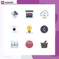 Modern Set of 9 Flat Colors and symbols such as logistic box web development coding Editable Vector Design Elements