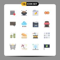 Group of 16 Flat Colors Signs and Symbols for dual coin dates rename edit Editable Pack of Creative Vector Design Elements