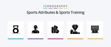 Sports Atributes And Sports Training Glyph 5 Icon Pack Including goblet. champion. referee. ceremony. referee. Creative Icons Design vector