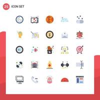 Universal Icon Symbols Group of 25 Modern Flat Colors of drug flag tv moon planet Editable Vector Design Elements