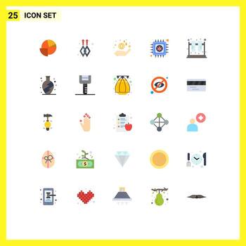 Modern Set of 25 Flat Colors and symbols such as science jar hand chemistry data Editable Vector Design Elements