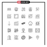 25 Creative Icons Modern Signs and Symbols of bakery molecule growth atom globe Editable Vector Design Elements